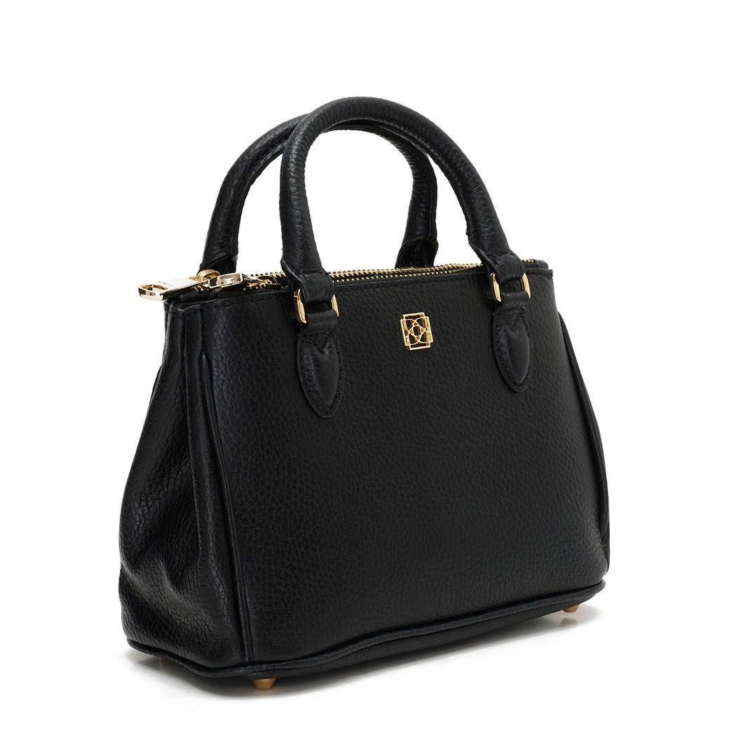 Rosa Siyah Kadın Deri El Çantası