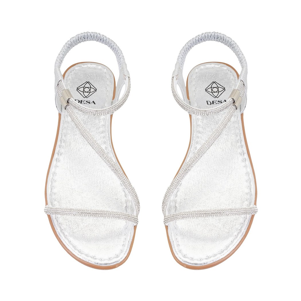 Rosmen Gri Kadın Parlak Taş Detaylı Sandalet