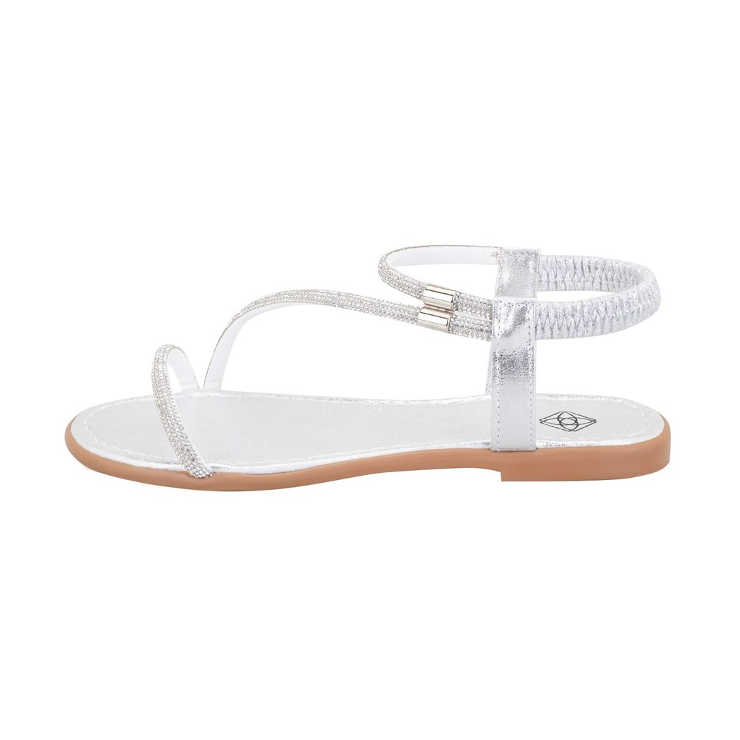 Rosmen Gri Kadın Parlak Taş Detaylı Sandalet