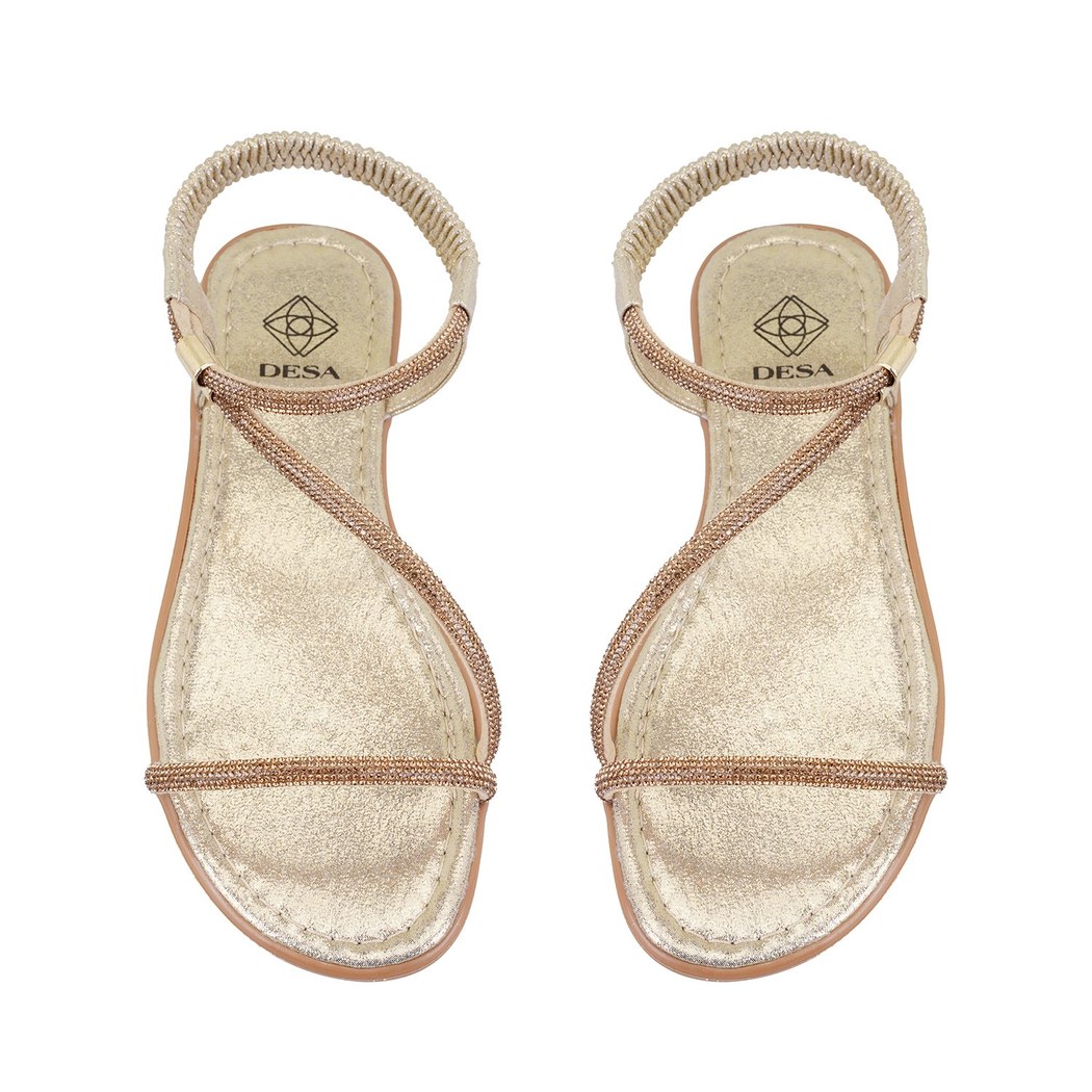 Rosmen Sarı Kadın Parlak Taş Detaylı Sandalet