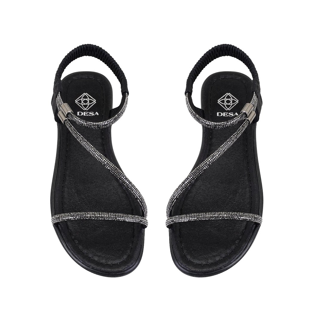 Rosmen Siyah Kadın Parlak Taş Detaylı Sandalet