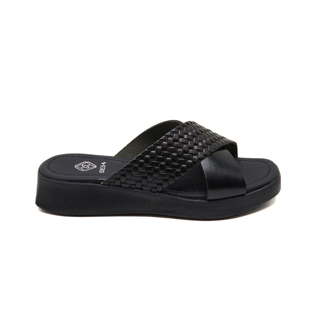 Ross Siyah Kadın Deri Terlik