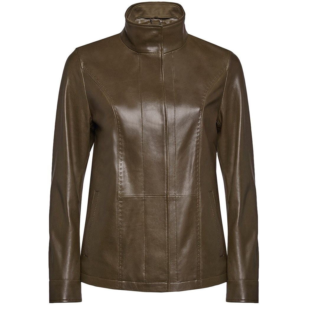 Salvia Kadın Deri Hakim Yakalı Mont