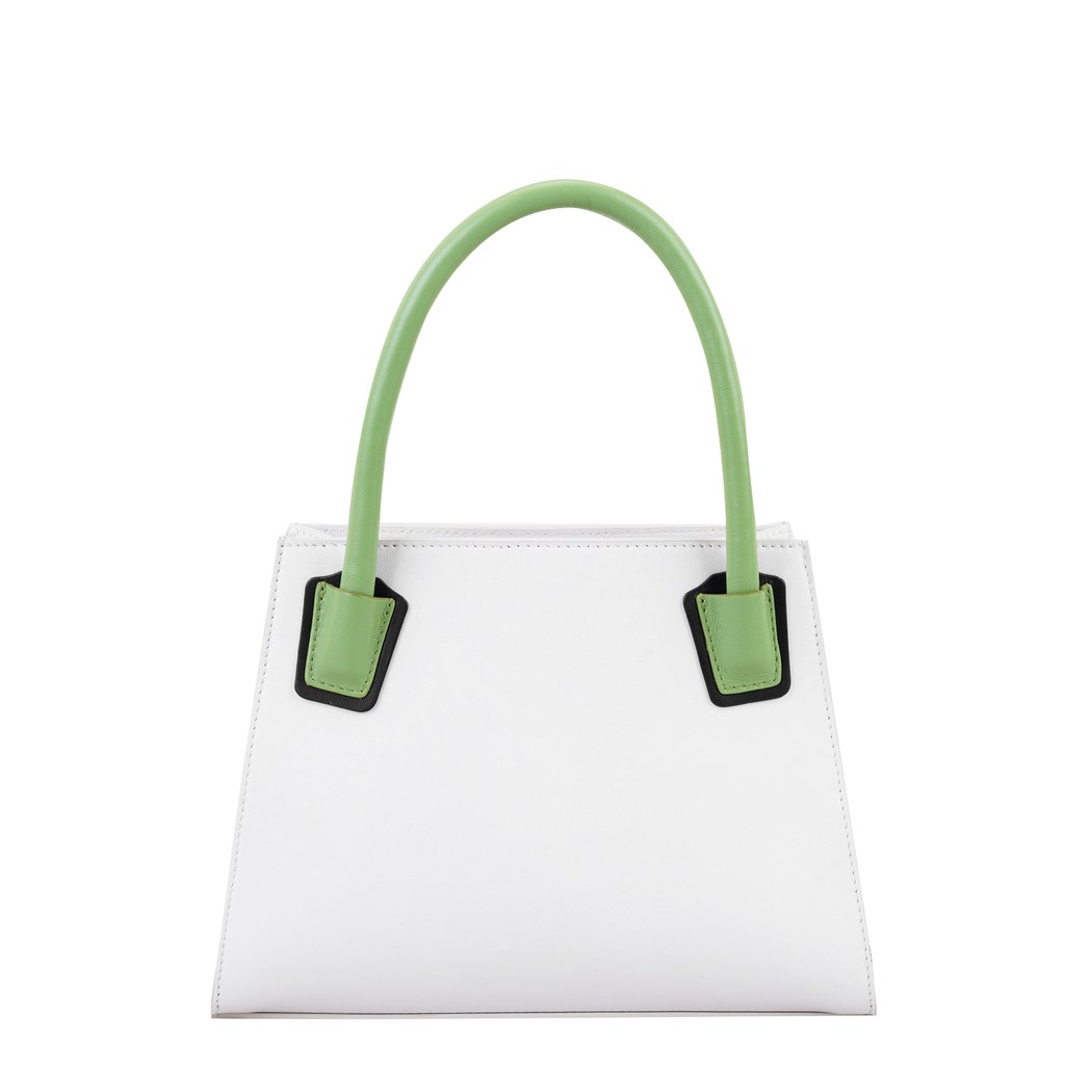 Samen Beyaz Kadın Deri El Çantası