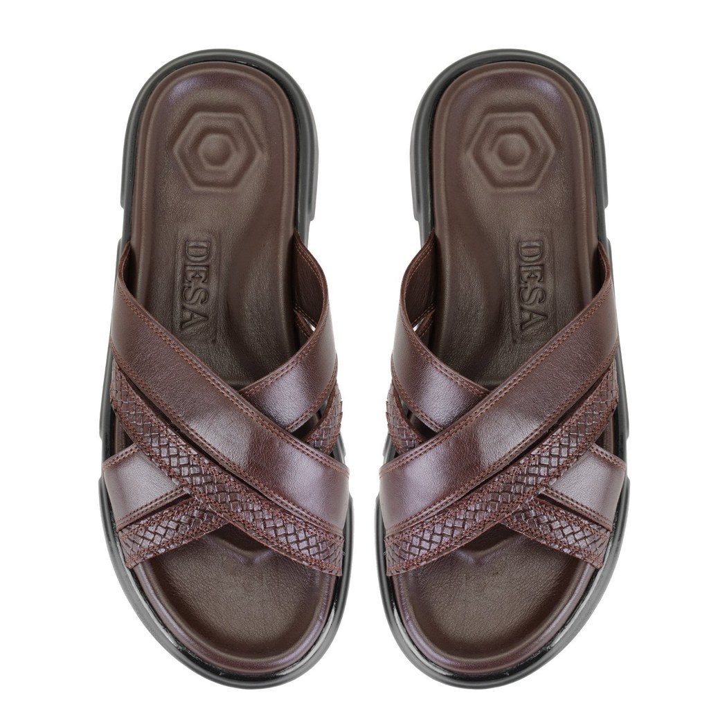 Samuel Kahve Erkek Deri Terlik