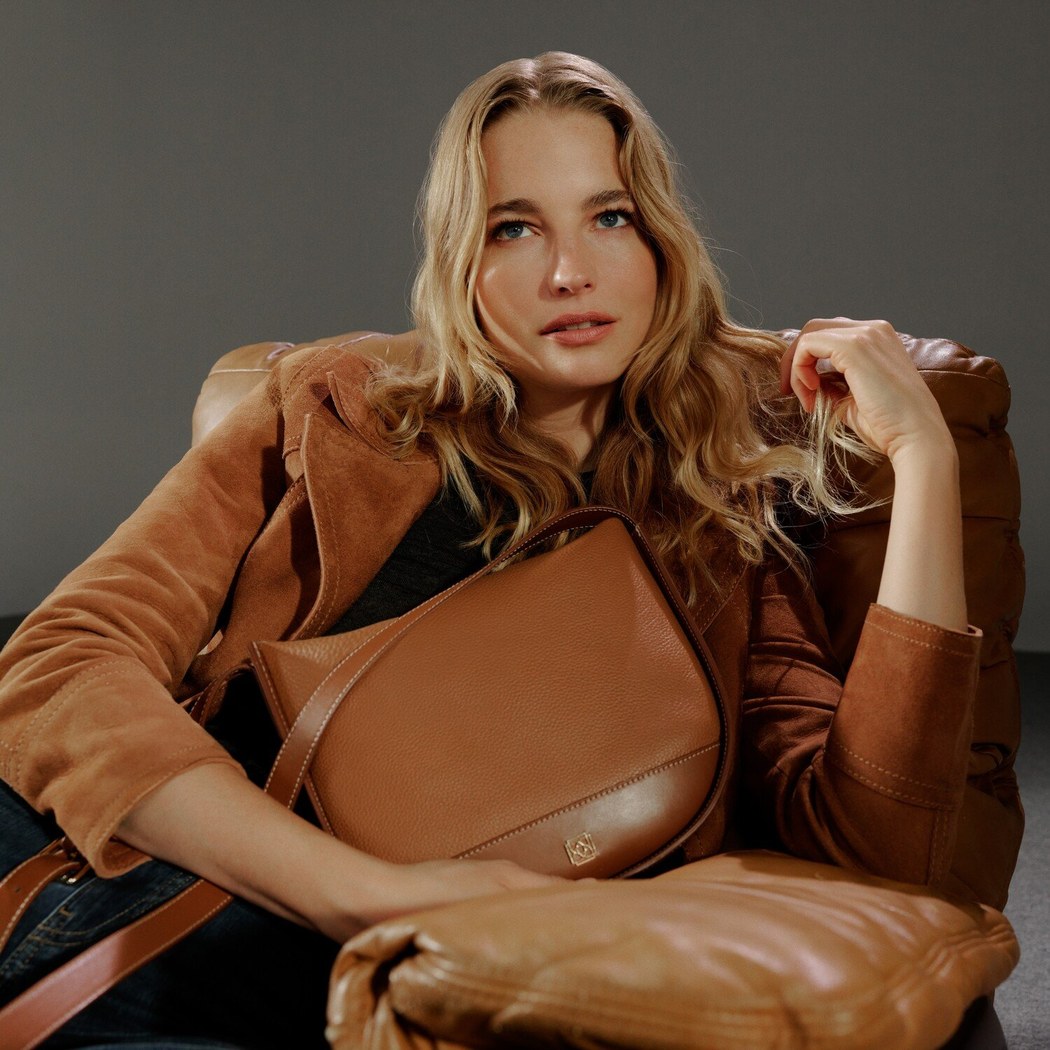 Samy Kahve Kadın Deri Omuz Çantası