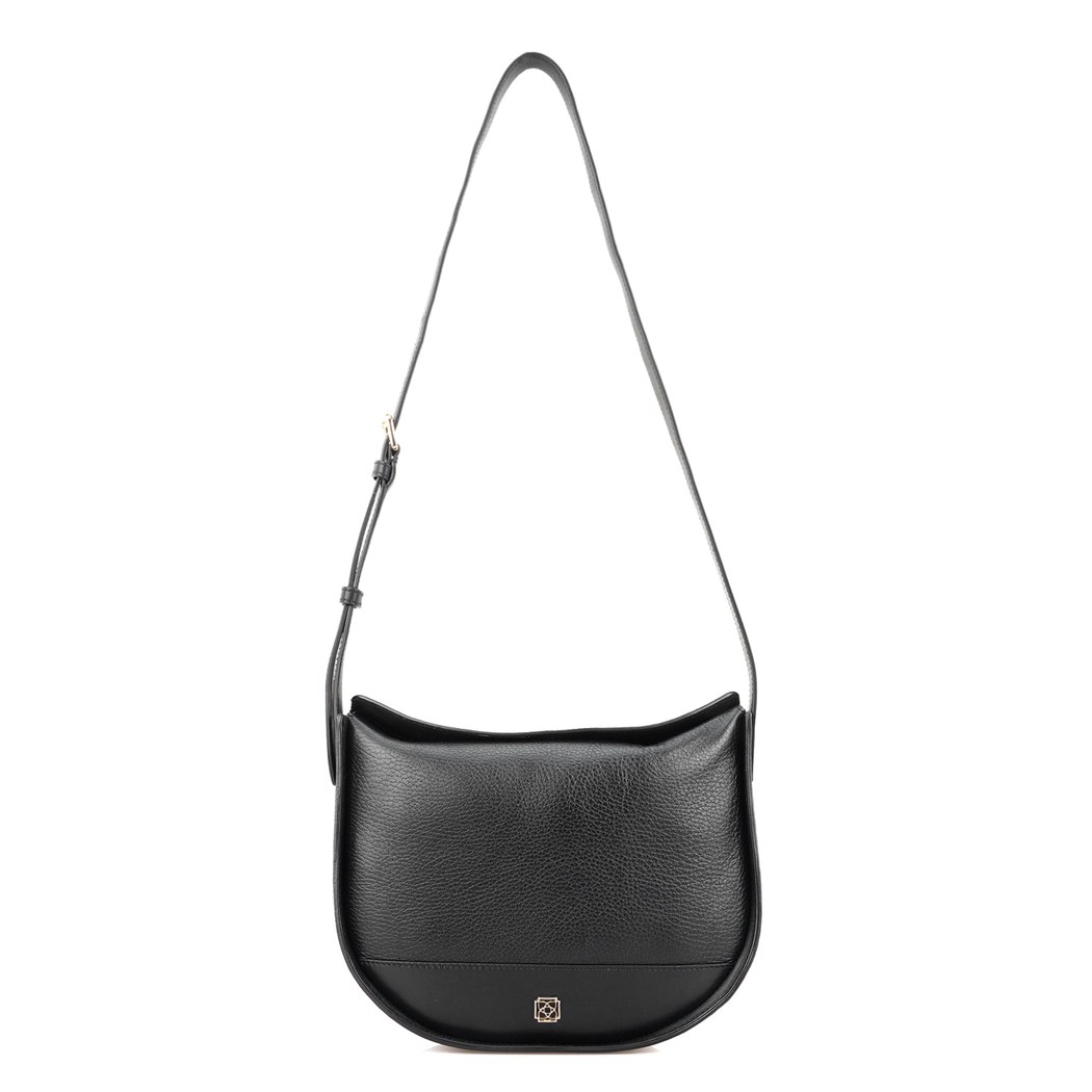 Samy Siyah Kadın Deri Omuz Çantası
