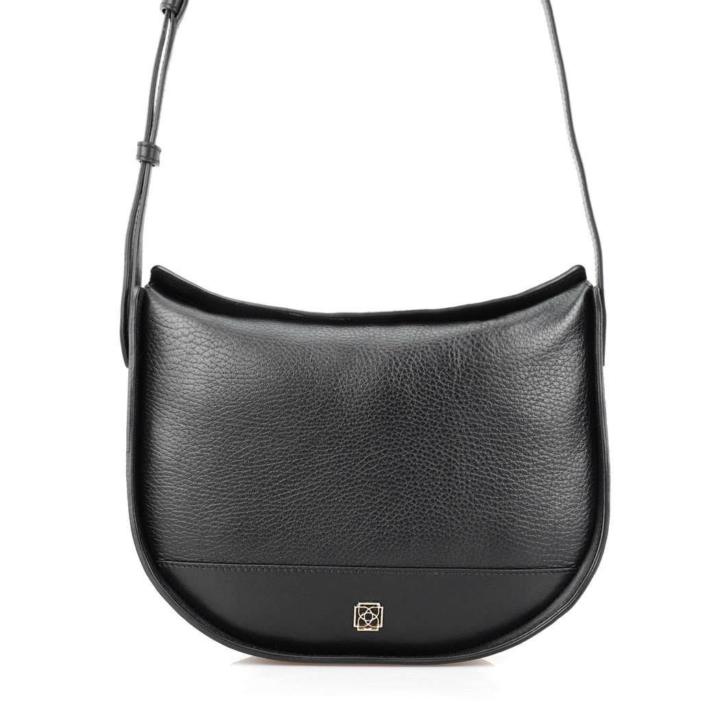 Samy Siyah Kadın Deri Omuz Çantası