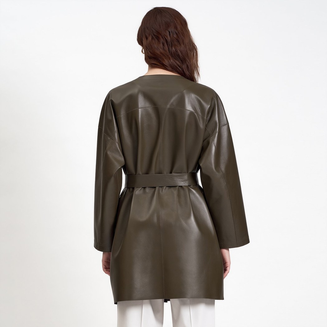 Sandra Kadın Çift Taraflı Deri Pardösü