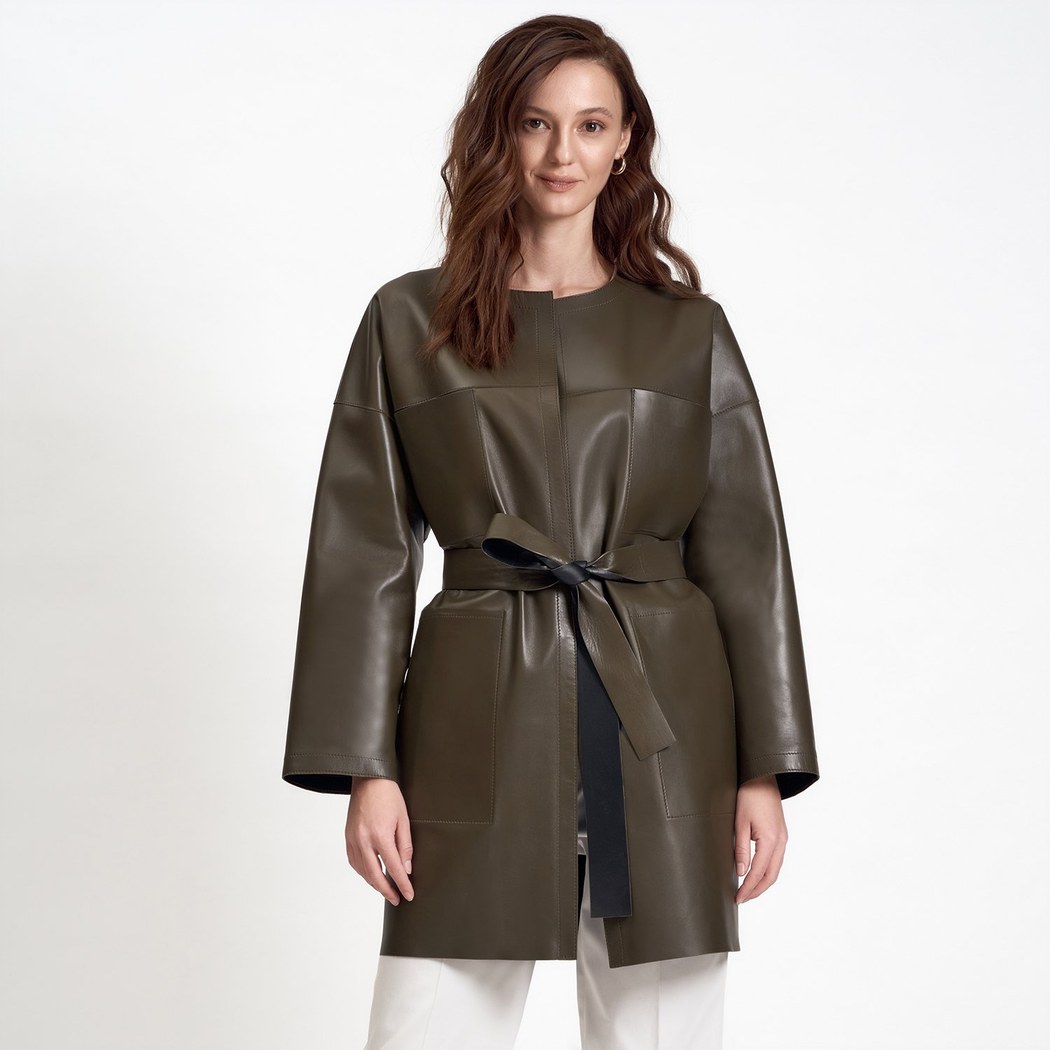 Sandra Kadın Çift Taraflı Deri Pardösü