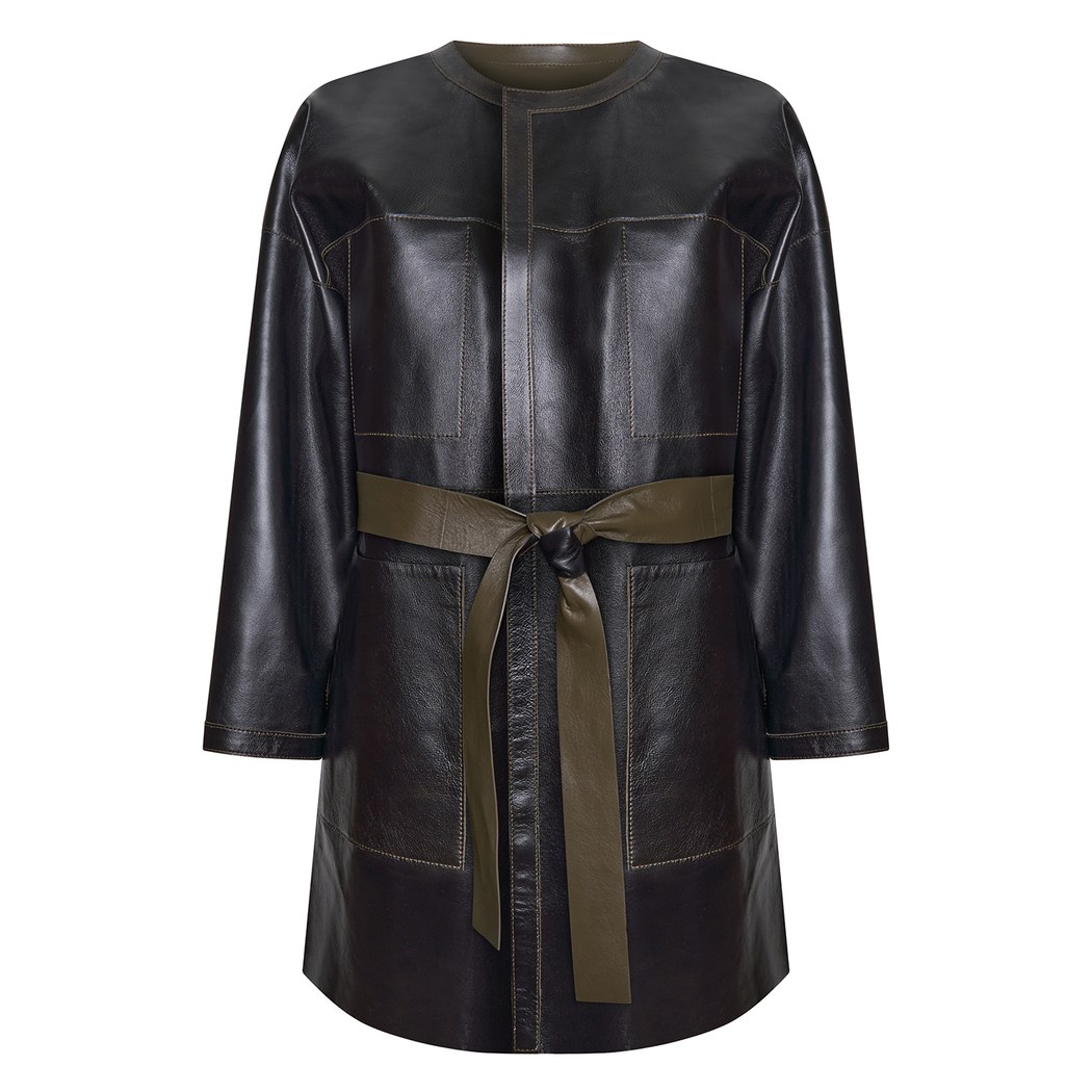 Sandra Kadın Çift Taraflı Deri Pardösü