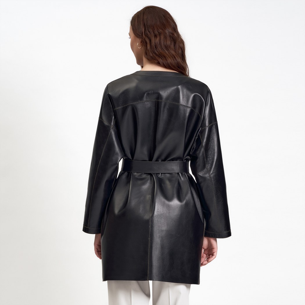 Sandra Kadın Çift Taraflı Deri Pardösü