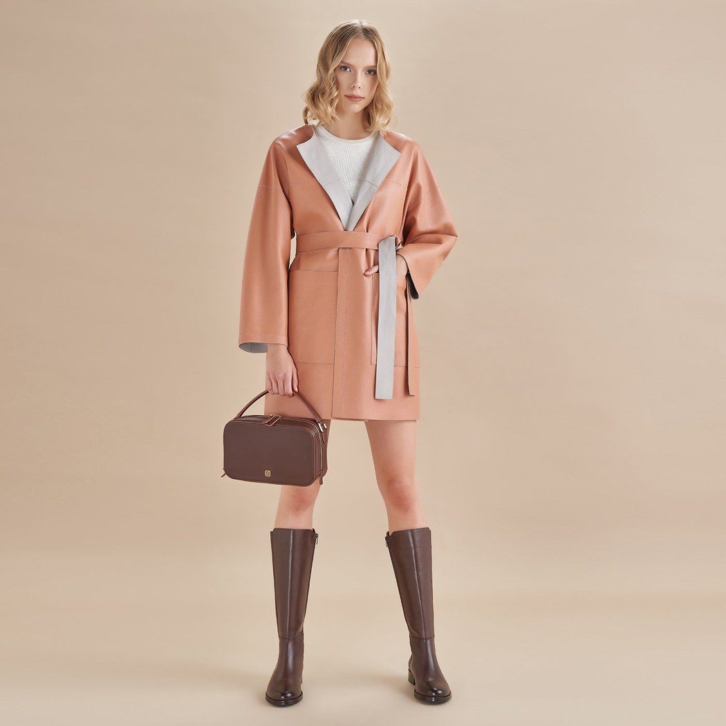 Sandra Kadın Çift Taraflı Deri Pardösü