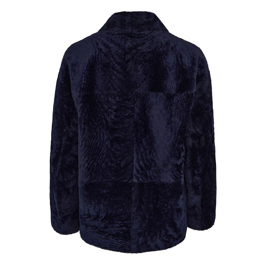 Sarah Mavi Kadın Kürk Kaban