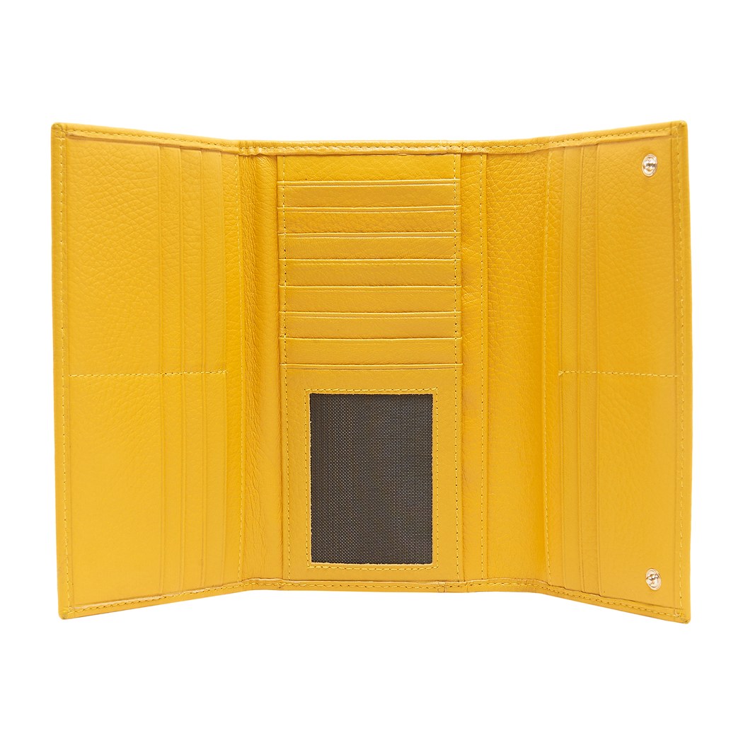 Sarı Kadın Floter Deri Cüzdan