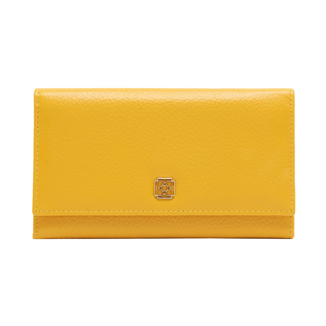Sarı Kadın Floter Deri Cüzdan