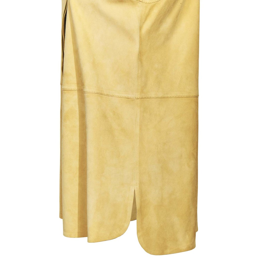 Sarı Suma Kadın Kolsuz Süet Gömlek