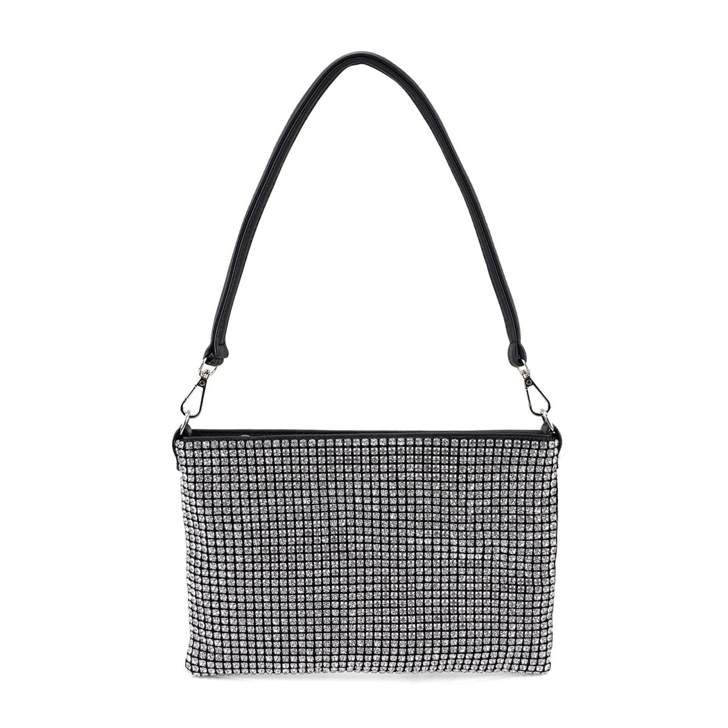 Sariah Gri Kadın Parlak Taşlı Gece Çantası