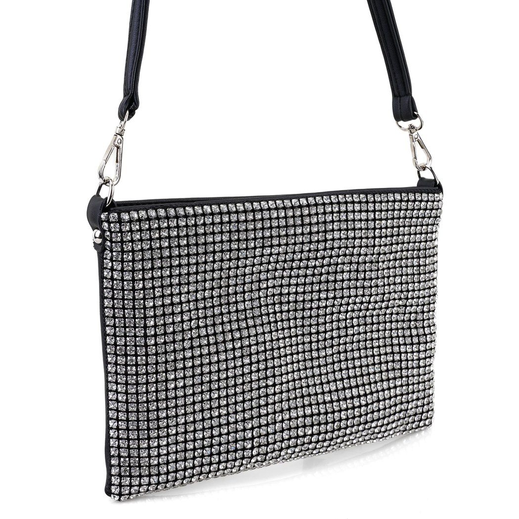 Sariah Gri Kadın Parlak Taşlı Gece Çantası