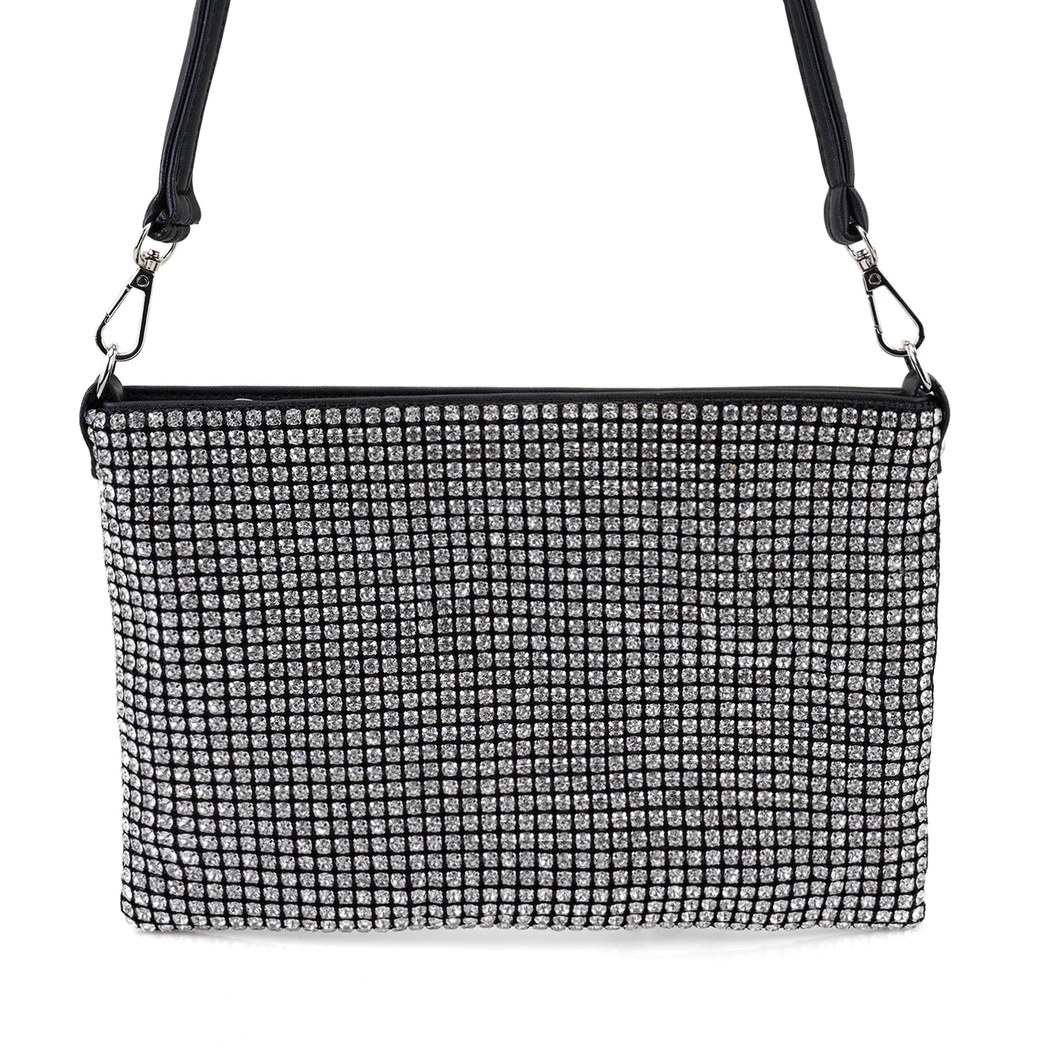 Sariah Gri Kadın Parlak Taşlı Gece Çantası