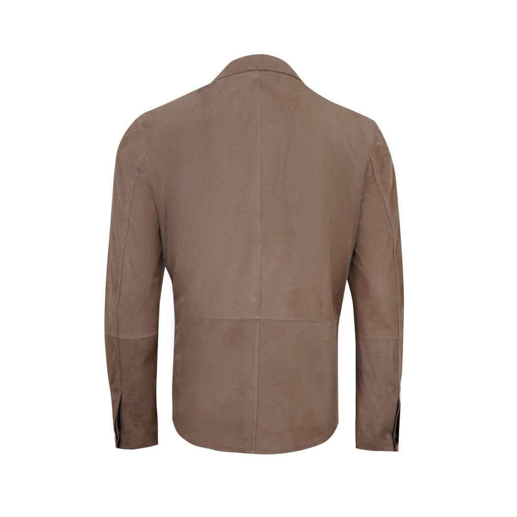 Saverio Kahve Erkek Süet Deri Gömlek