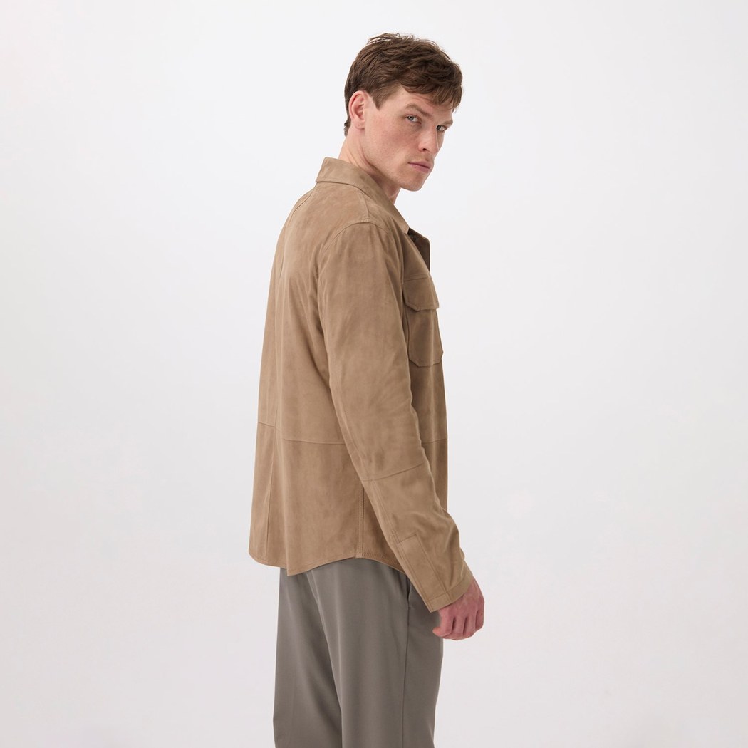 Saverio Kahve Erkek Süet Deri Gömlek