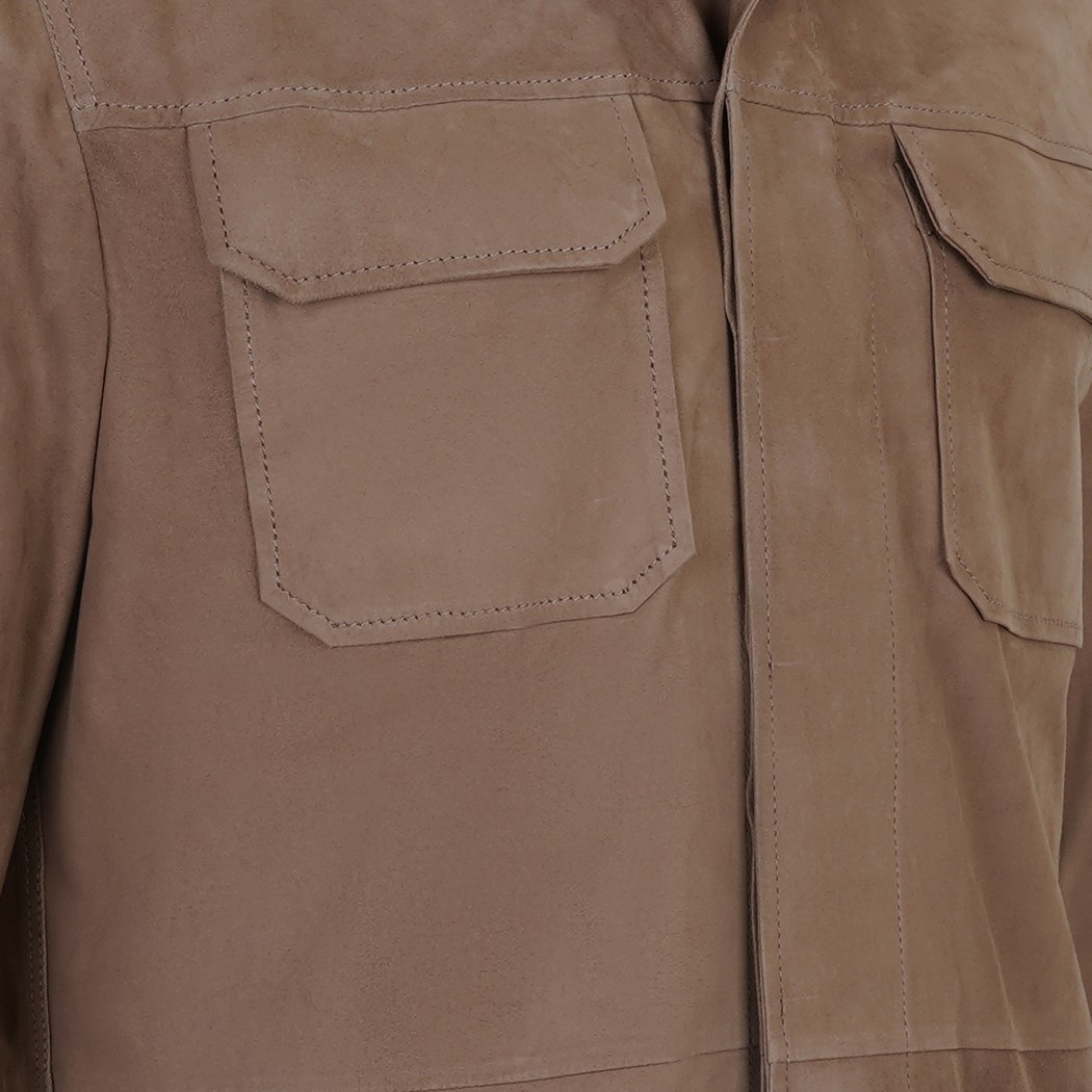 Saverio Kahve Erkek Süet Deri Gömlek