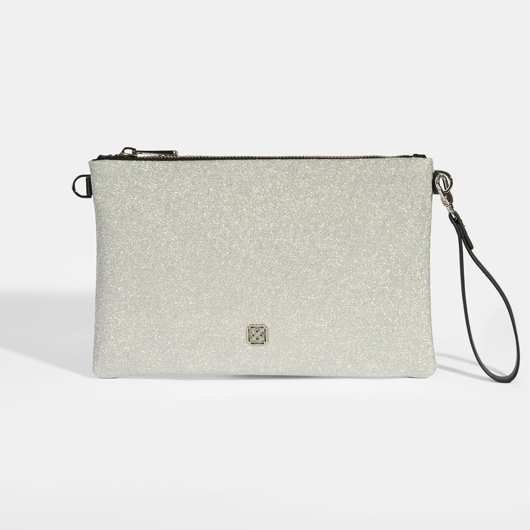 Selira Açık Gri Simli Kadın Portföy Çanta