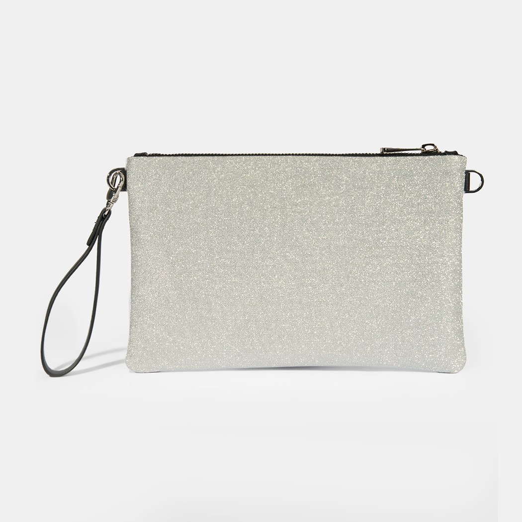 Selira Açık Gri Simli Kadın Portföy Çanta