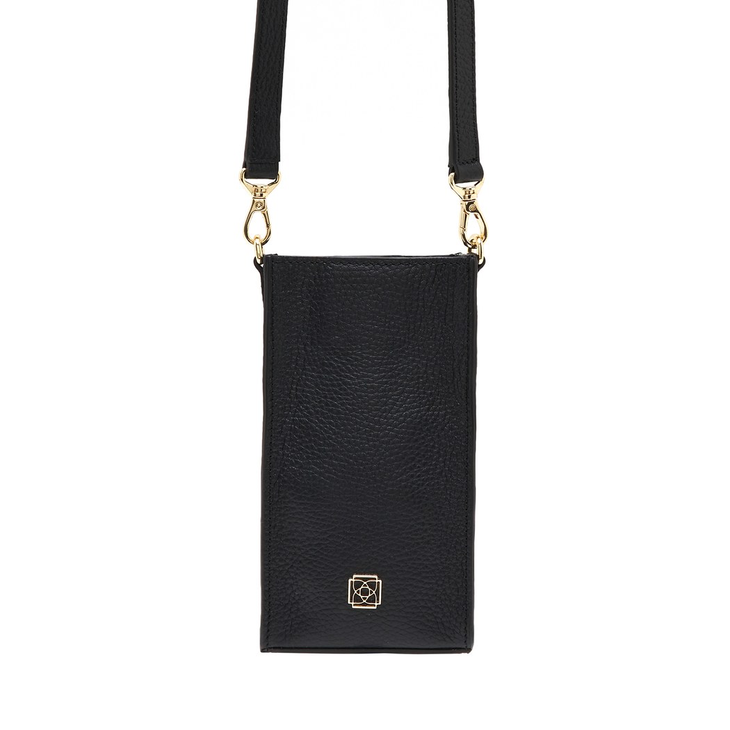 Senni Siyah Kadın Deri Telefon Çantası 