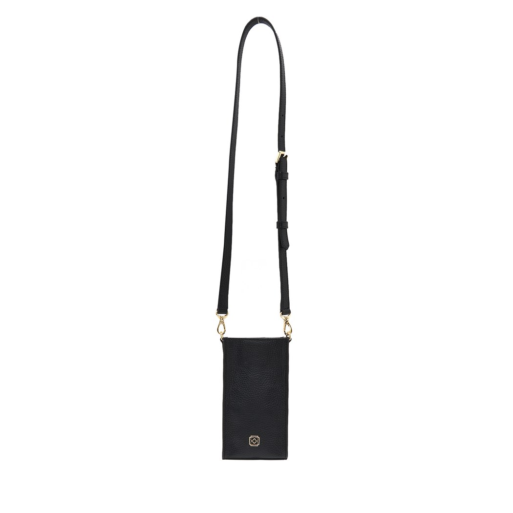 Senni Siyah Kadın Deri Telefon Çantası 