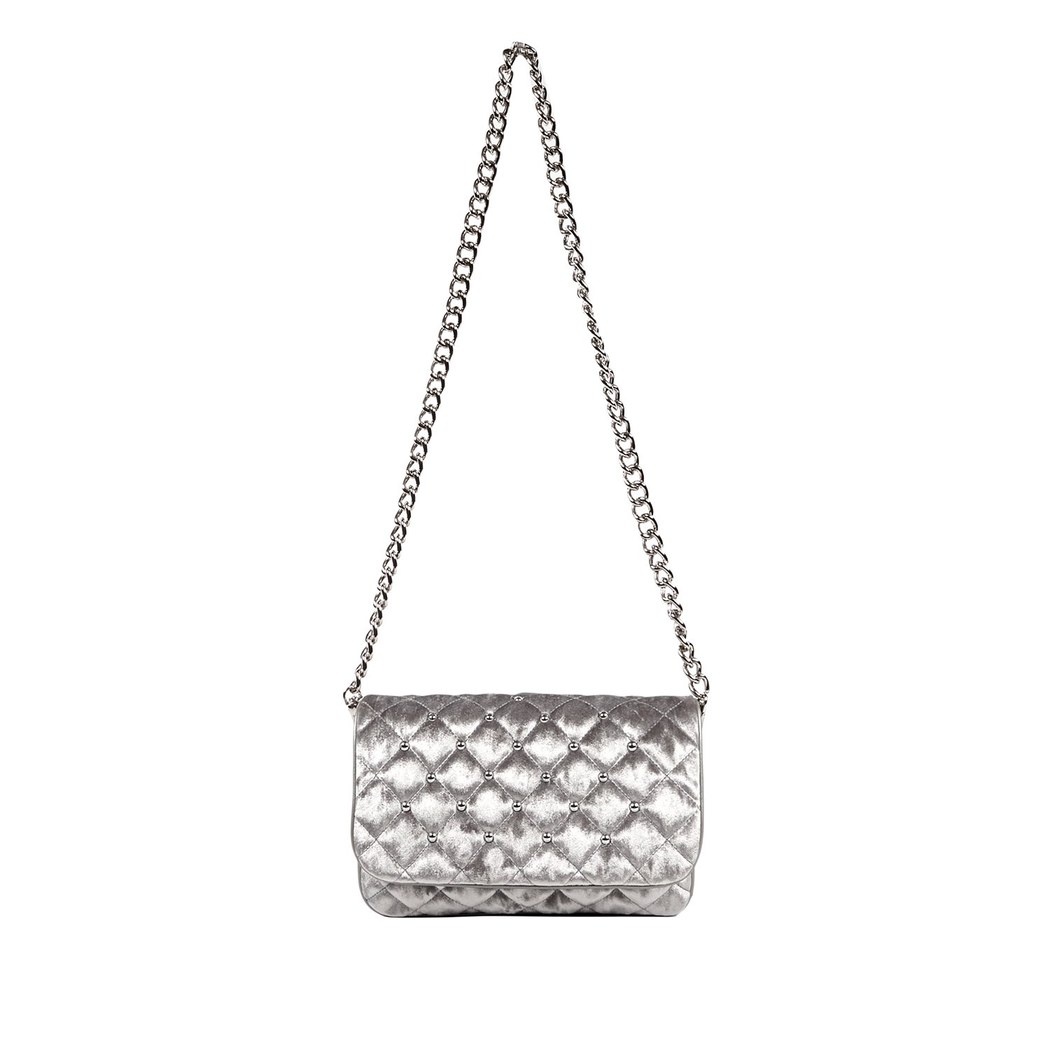 Seta Kadife Kadın Deri Zincir Detaylı Omuz Çantası