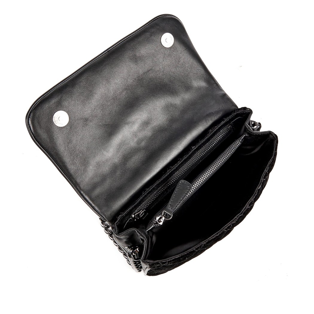 Seta Kadife Kadın Deri Zincir Detaylı Omuz Çantası