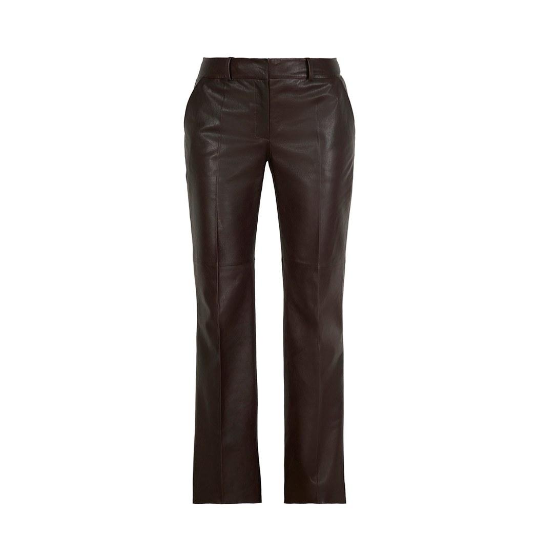 Setron Kahve Kadın Deri Pantolon