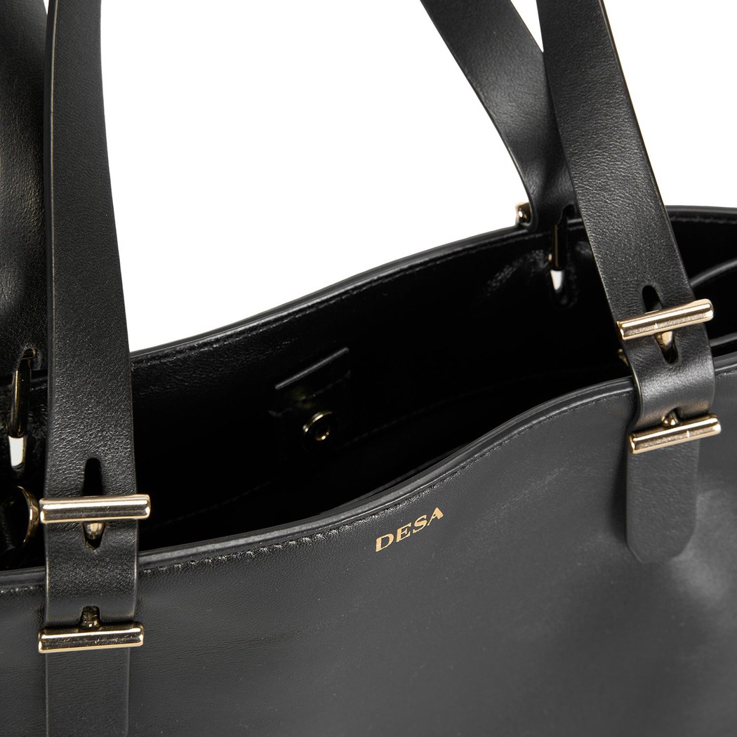 Seven Medium Siyah Kadın Deri Omuz Çantası