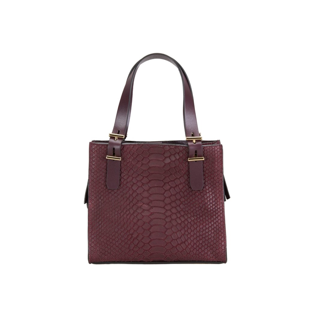 Seven Small Bordo Kadın Yılan Derisi Omuz Çantası