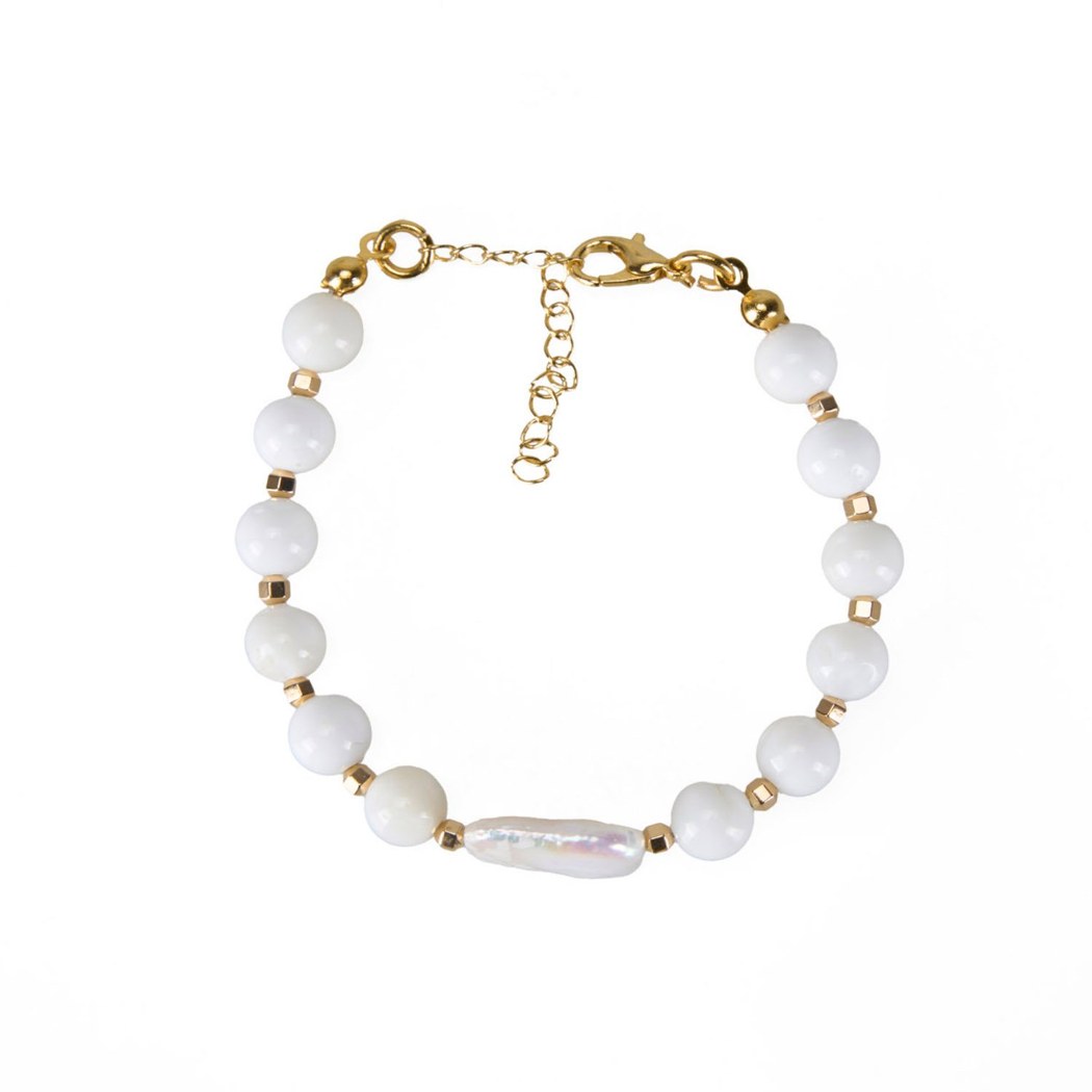 Shell & İnci Doğal Taşlı Kadın Bileklik