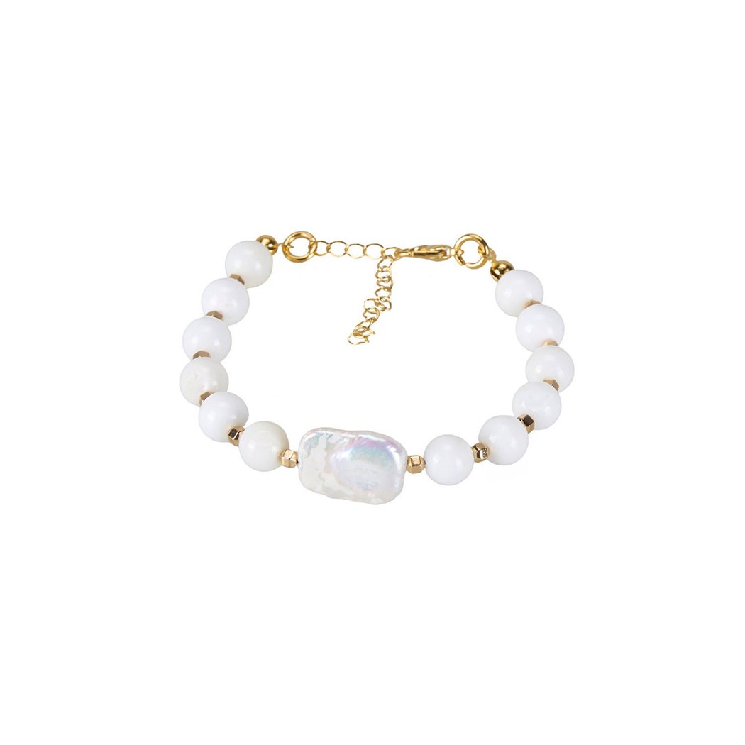 Shell & İnci Doğal Taşlı Kadın Bileklik