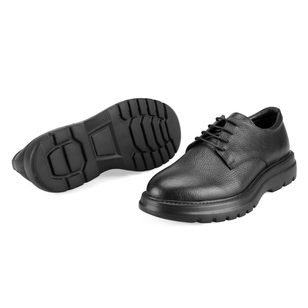 Siella Siyah Erkek Günlük Deri Ayakkabı