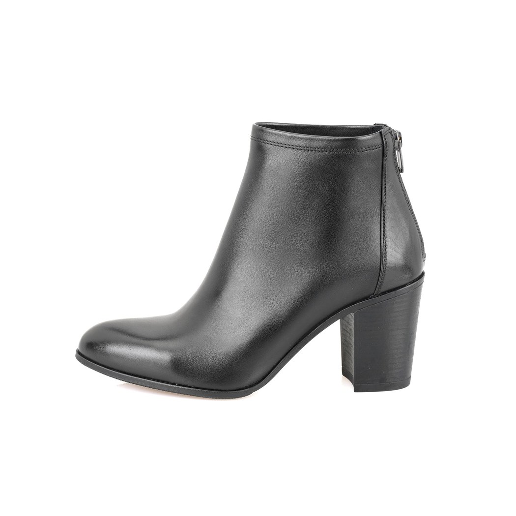 Siena Siyah Kadın Fermuarlı Deri Klasik Bot