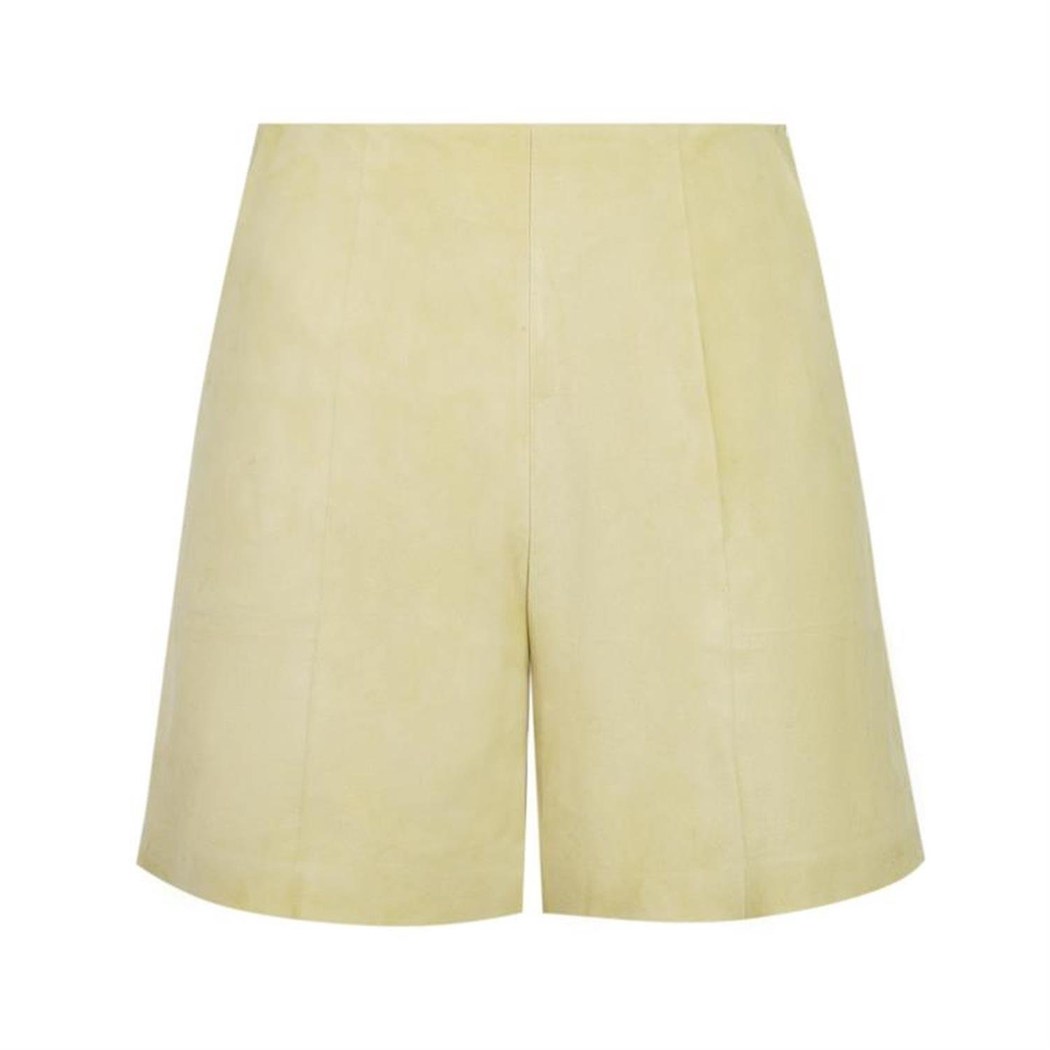 Silino Yeşil Kadın Süet Deri Mini Şort