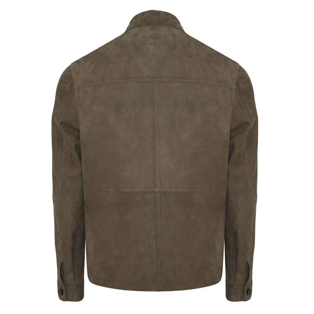 Silvano Erkek Deri Gömlek Yakalı Süet Safari Deri Ceket