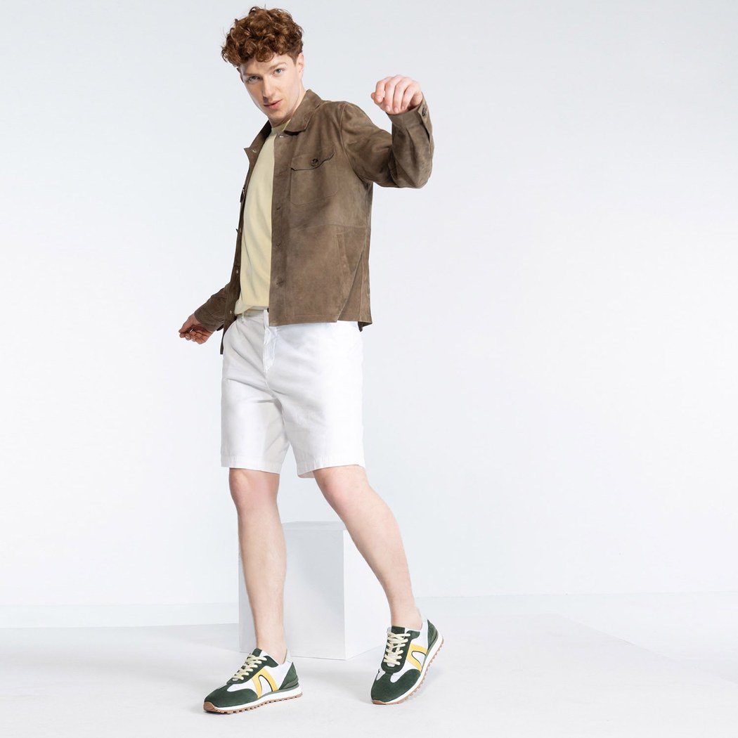 Silvano Erkek Deri Gömlek Yakalı Süet Safari Deri Ceket