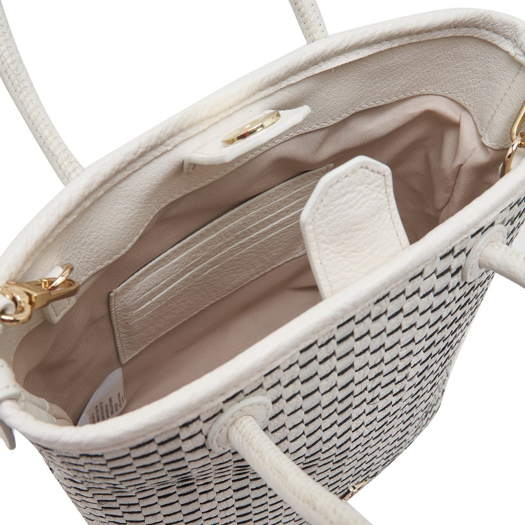 Silvia Beyaz Kadın Deri El Çantası 