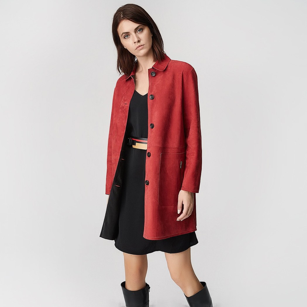 Simonetta Kadın Çift Taraflı Deri Pardösü