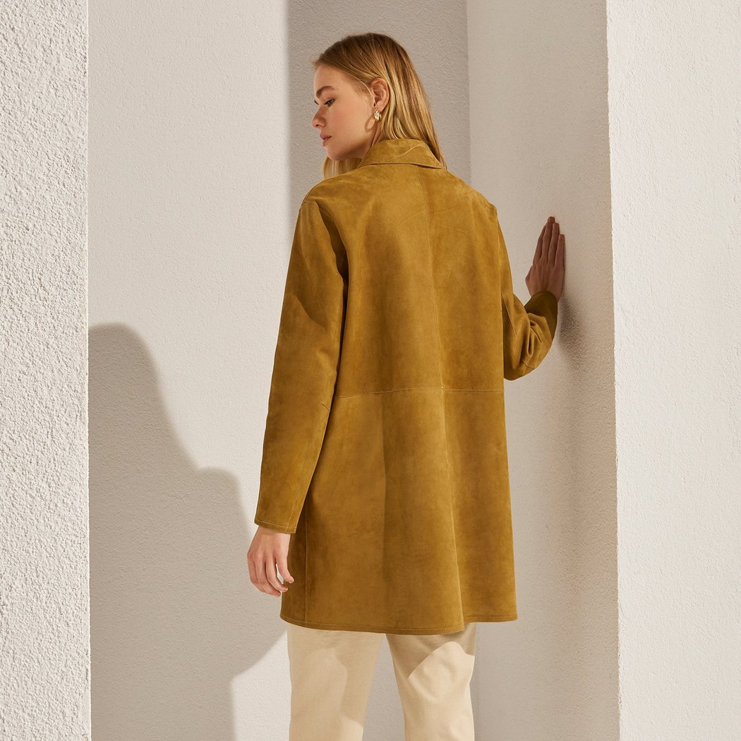 Simonetta Kadın Çift Taraflı Deri Pardösü