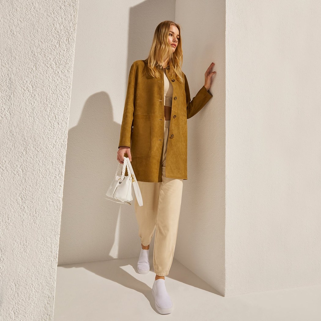 Simonetta Kadın Çift Taraflı Deri Pardösü