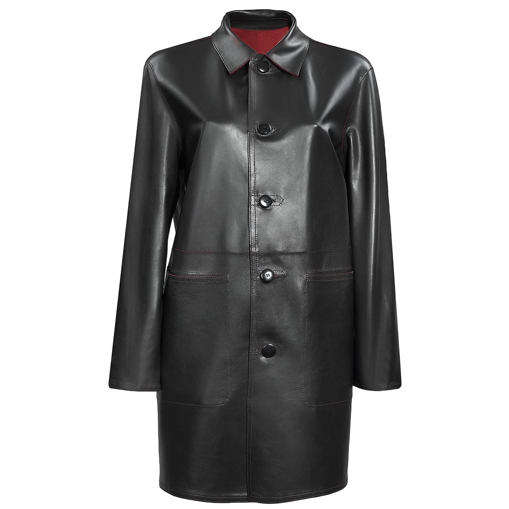 Simonetta Kadın Çift Taraflı Deri Pardösü