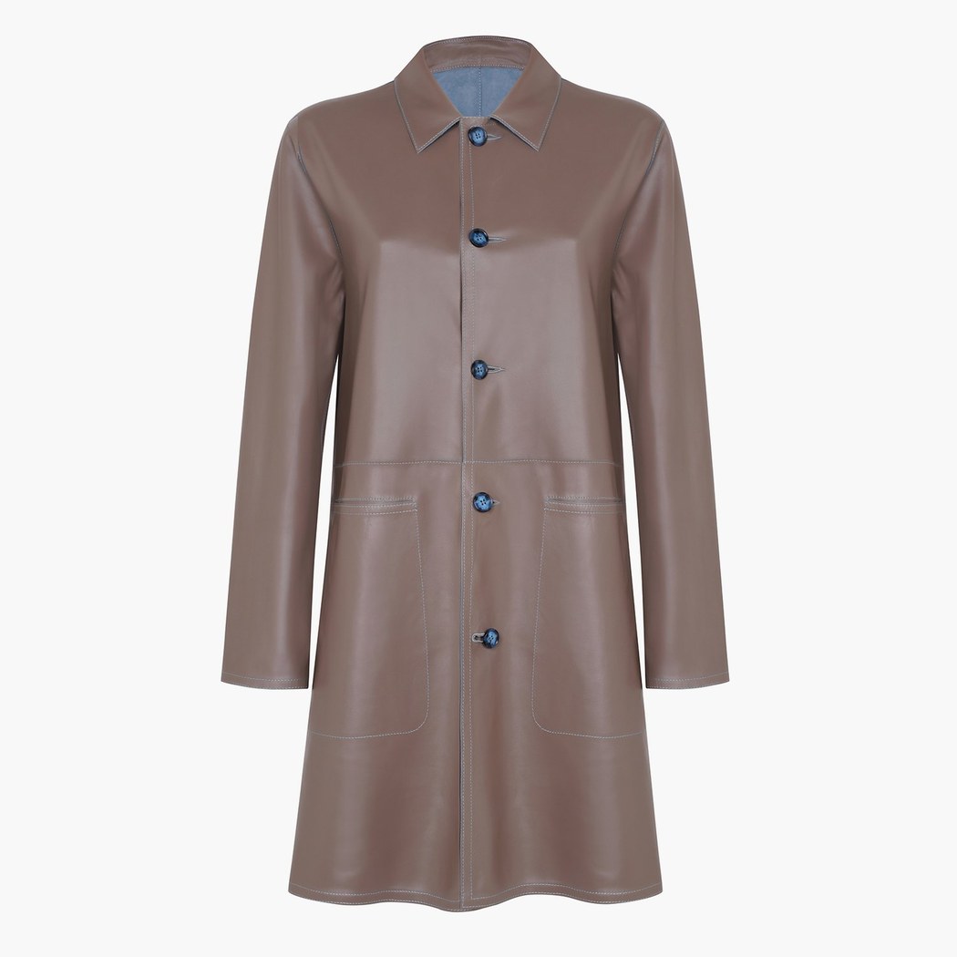 Simonetta Kadın Çift Taraflı Süet Deri Pardösü