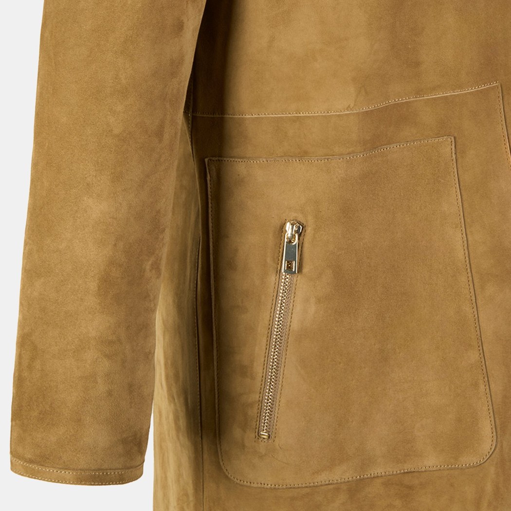 Simonetta Yeşil Kadın Çift Taraflı Deri Pardösü